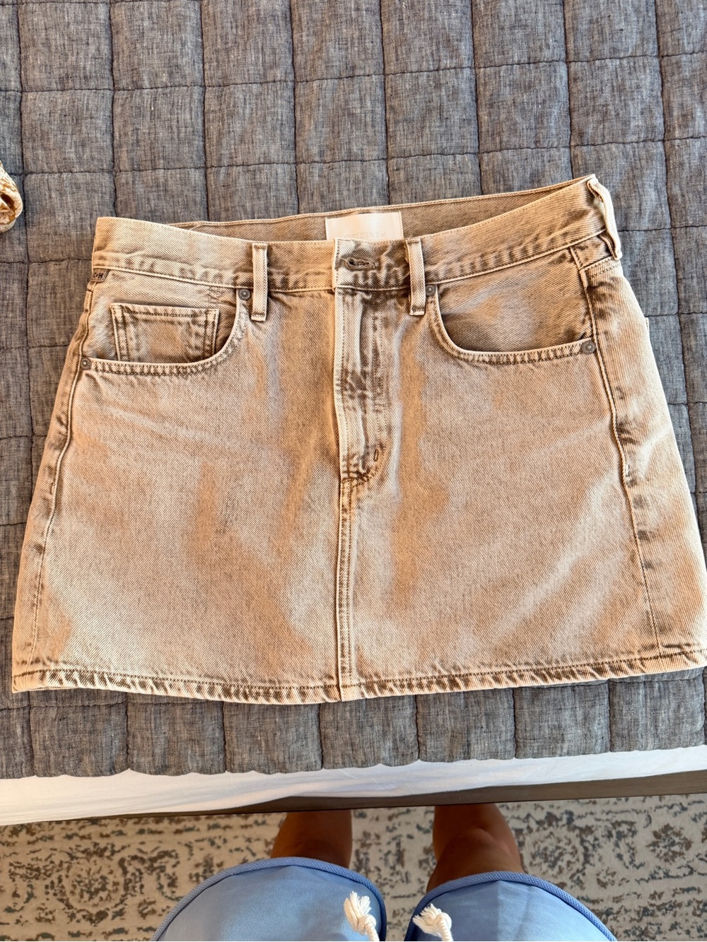 Citizens Of Humanity Beige Denim Mini Skirt